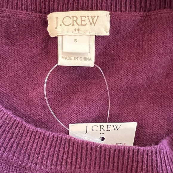 J. CREW Wool Blend Crewneck Pull Over Purple Sweater Size S NEW - Picture 6 of 7